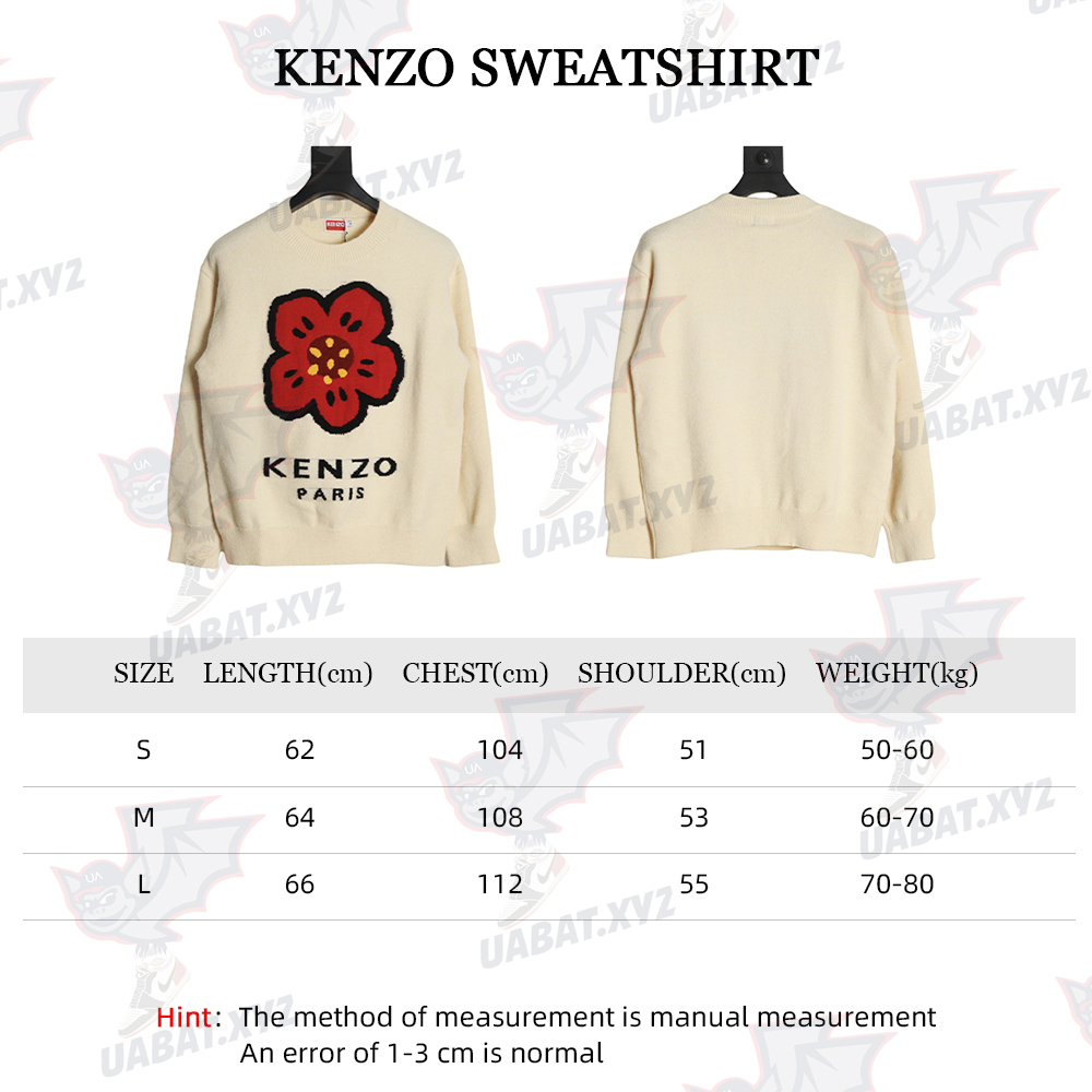 KENZO 22FW small red flower round neck sweater