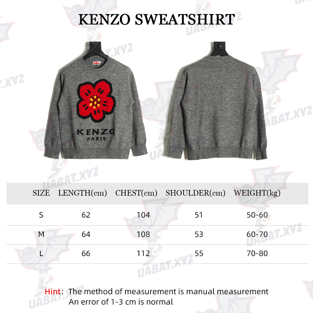 KENZO 22FW small red flower round neck sweater TSK1