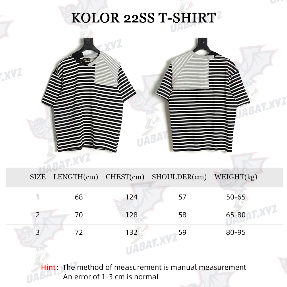Kolor 22SS Deconstructed Panel Stripe Short Sleeve T-Shirt TSK1