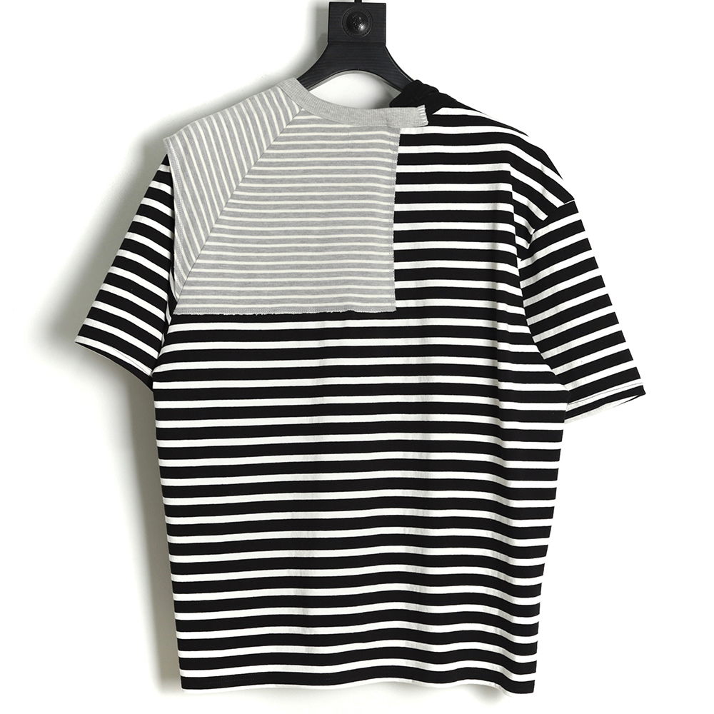 Kolor 22SS Deconstructed Panel Stripe Short Sleeve T-Shirt TSK1