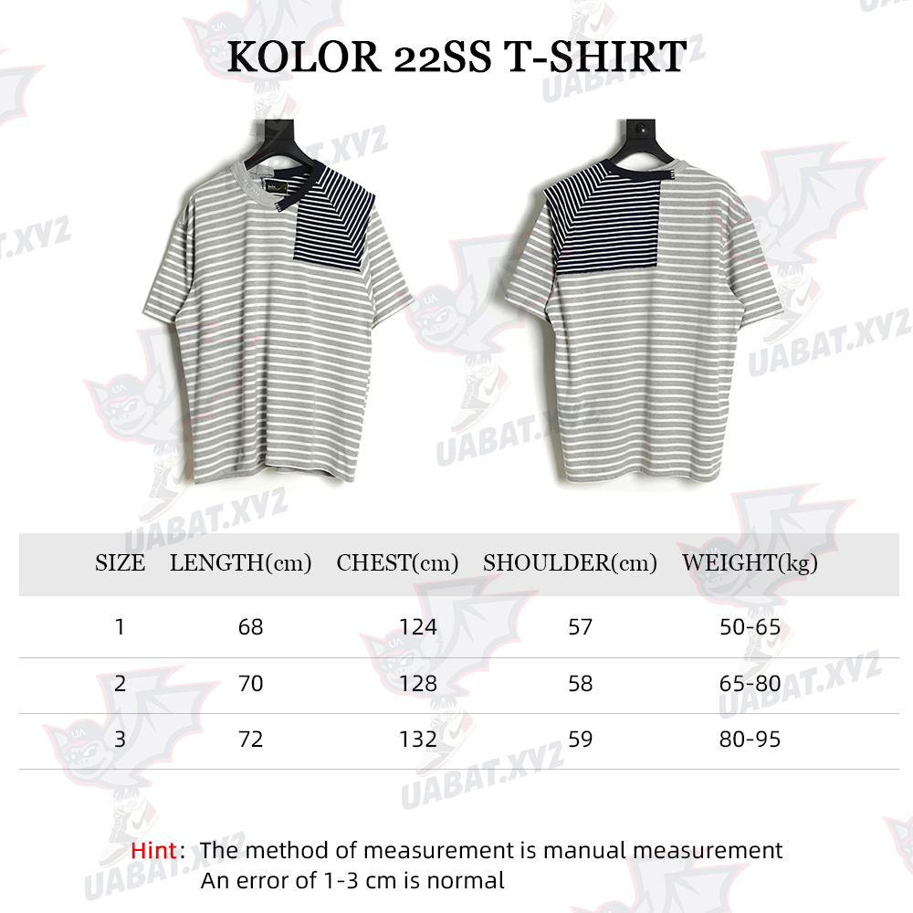Kolor 22SS Deconstructed Panel Stripe Short Sleeve T-Shirt