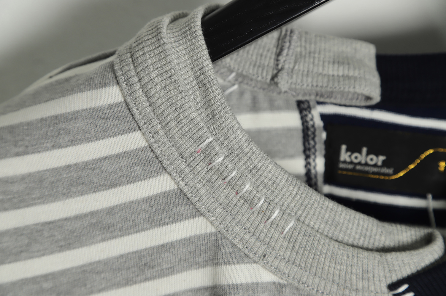 Kolor 22SS Deconstructed Panel Stripe Short Sleeve T-Shirt