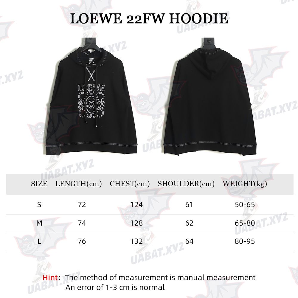 LOEWE 22FW topstitched hooded sweatshirt