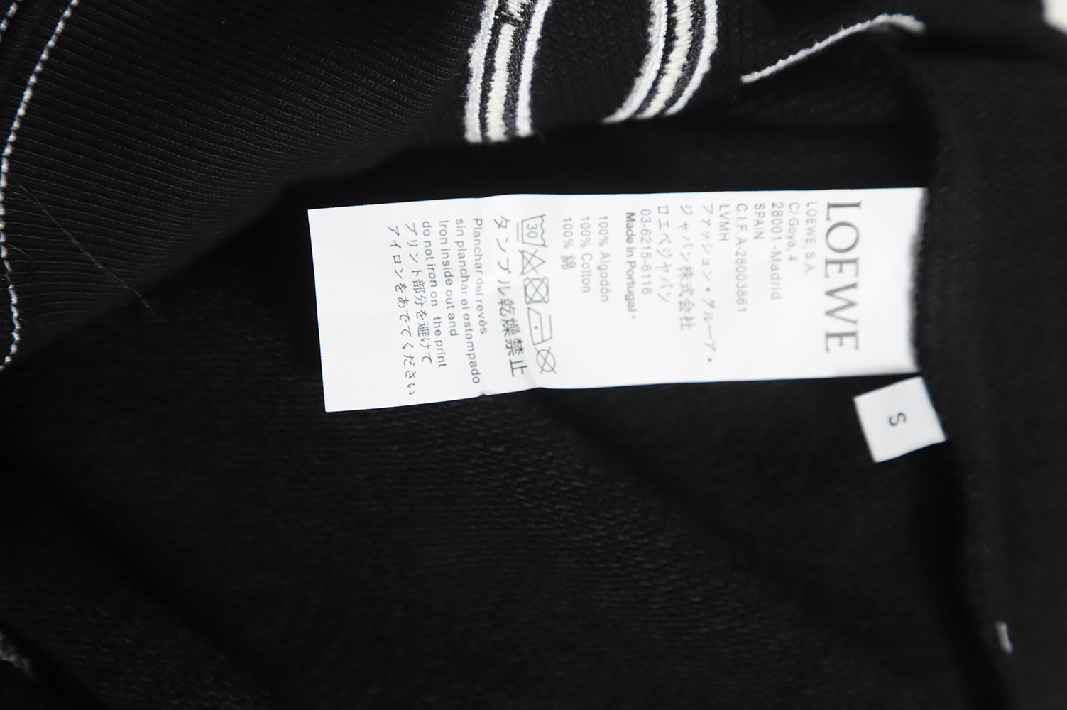 LOEWE 22FW topstitched hooded sweatshirt
