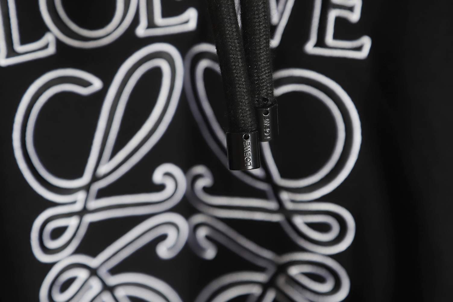 LOEWE 22FW topstitched hooded sweatshirt
