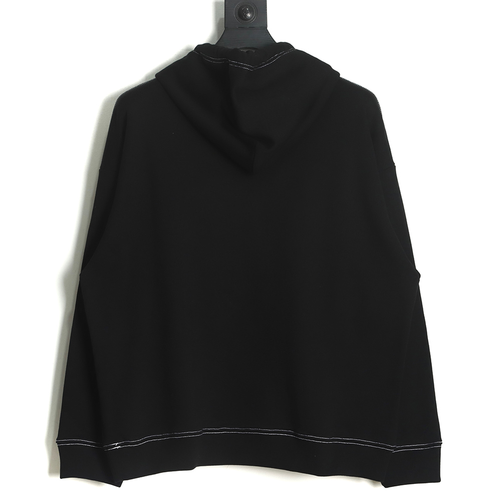 LOEWE 22FW topstitched hooded sweatshirt