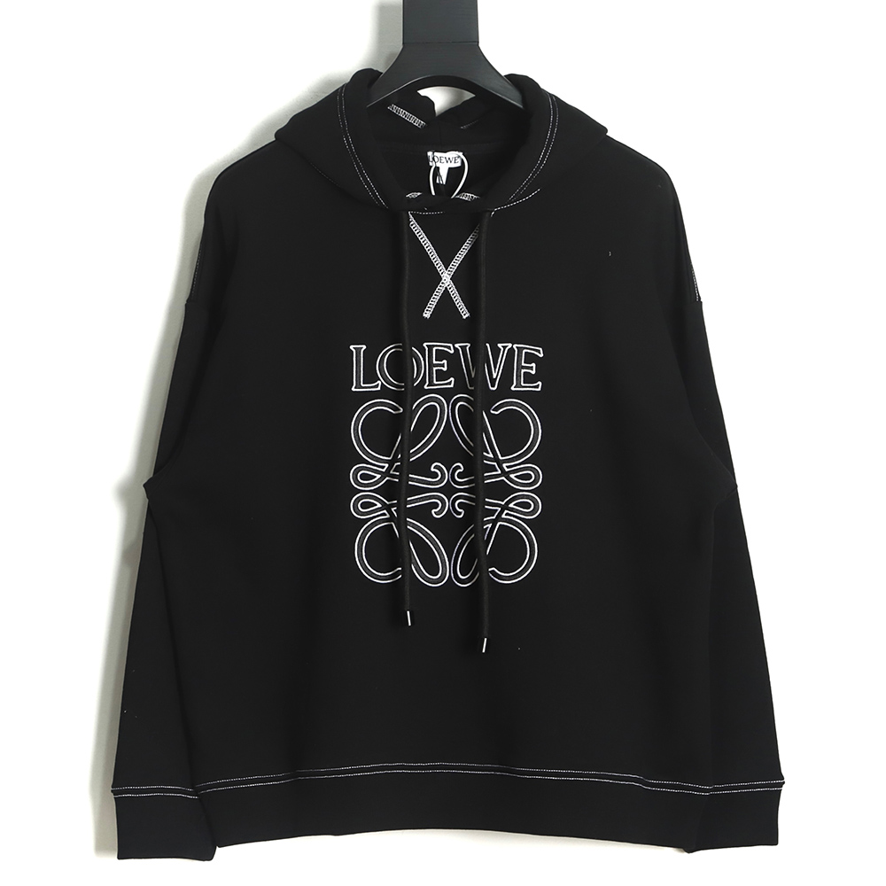 LOEWE 22FW topstitched hooded sweatshirt
