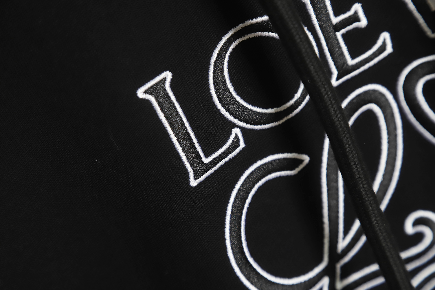 LOEWE 22FW topstitched hooded sweatshirt