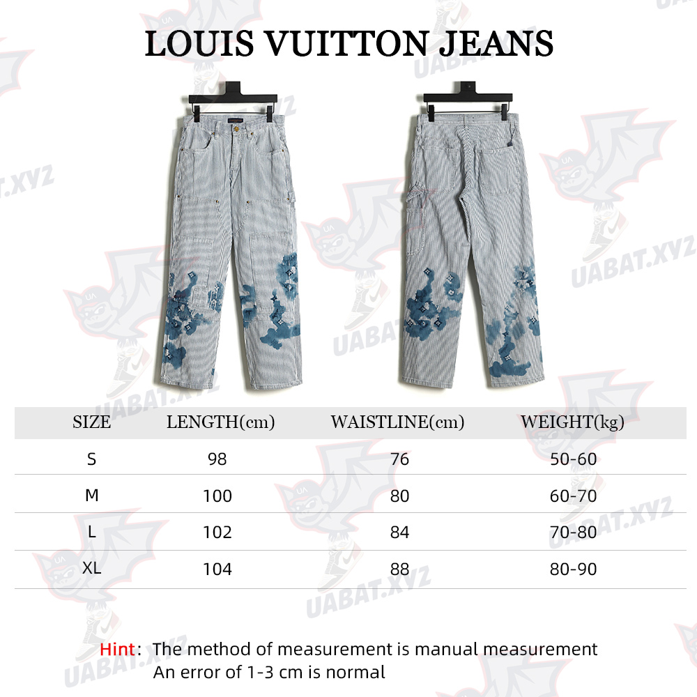 Louis Vuitton 22FW ink rendering printed jeans