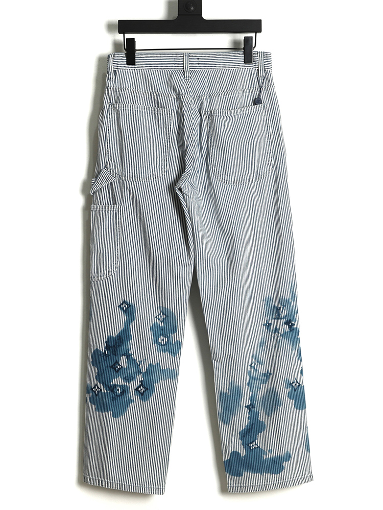 Louis Vuitton 22FW ink rendering printed jeans