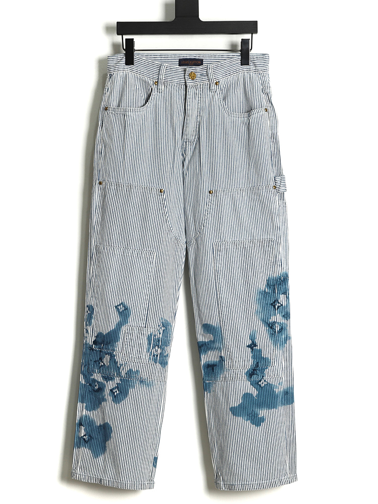 Louis Vuitton 22FW ink rendering printed jeans