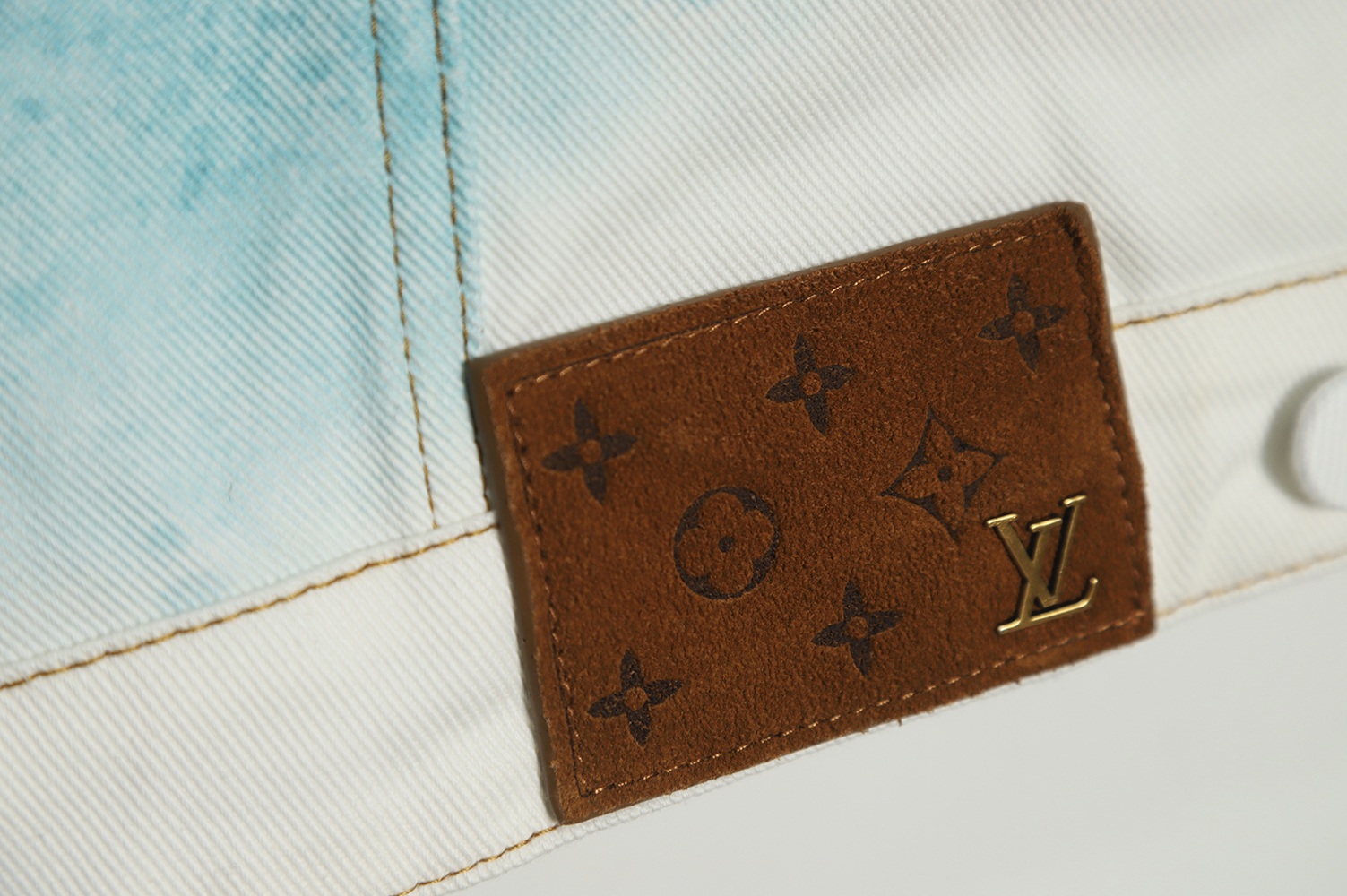 Louis Vuitton 22FW crushed ice blue splash ink denim jacket