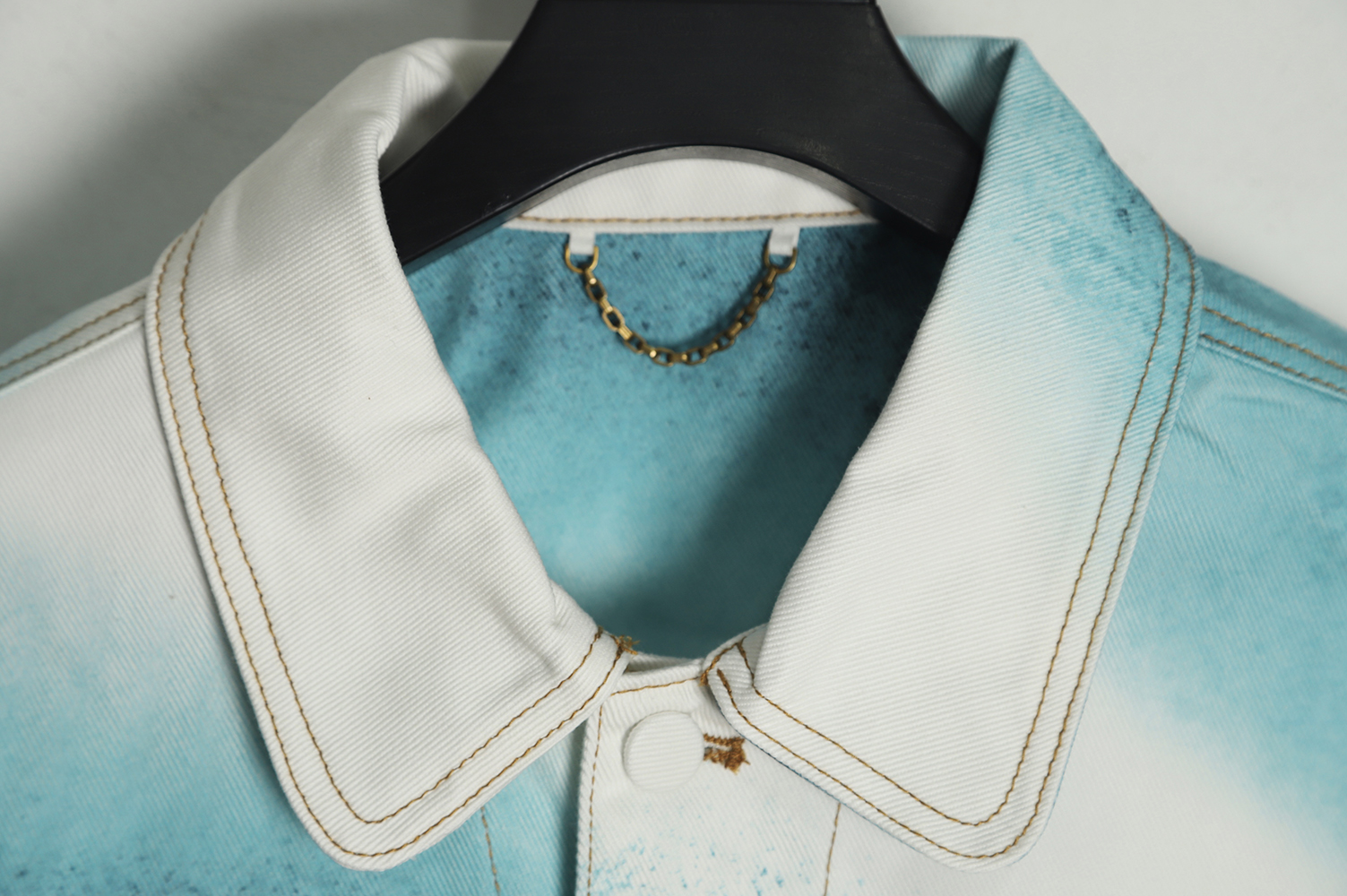 Louis Vuitton 22FW crushed ice blue splash ink denim jacket
