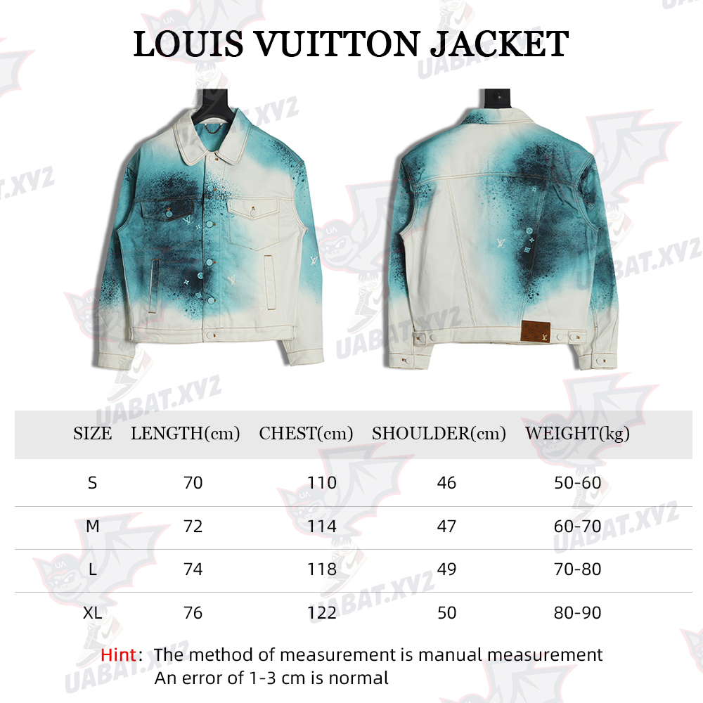 Louis Vuitton 22FW crushed ice blue splash ink denim jacket
