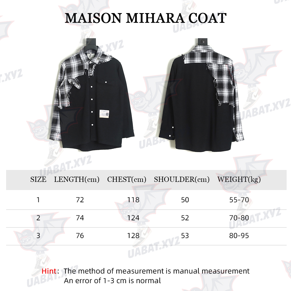 Maison Mihara Yasuyu plaid stitching destroyed denim shirt jacket