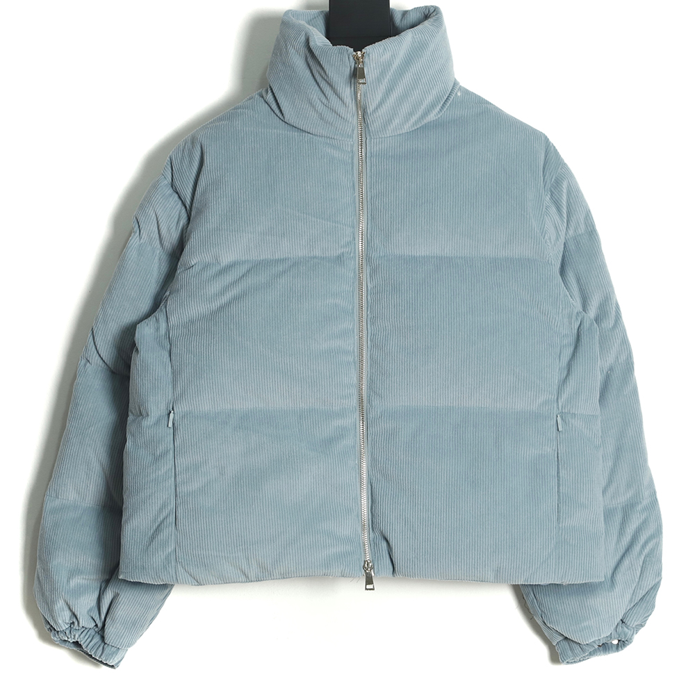 Moncler 22 Ladies Corduroy Short Stand Collar Down Jacket