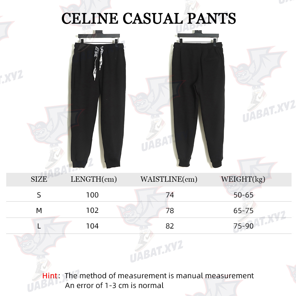 Celine 22FW webbing letter logo sports casual pants