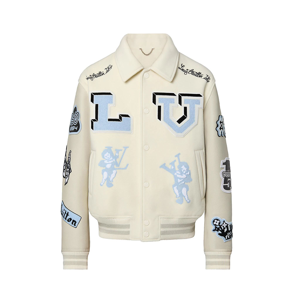 Louis Vuitton 21Fw letter logo baseball jacket