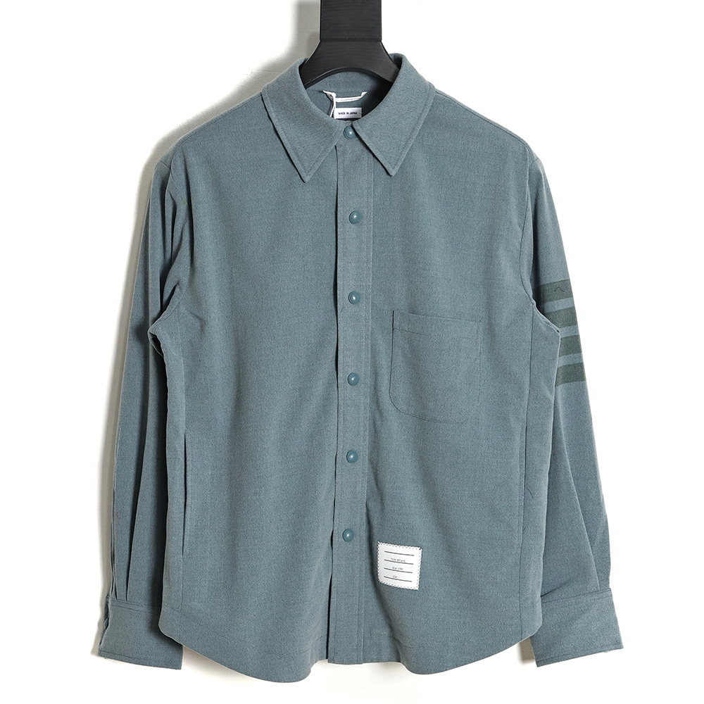 Thom Browne 23SS 4-Bar Smoked Flannel Long Sleeve Shirt Jacket