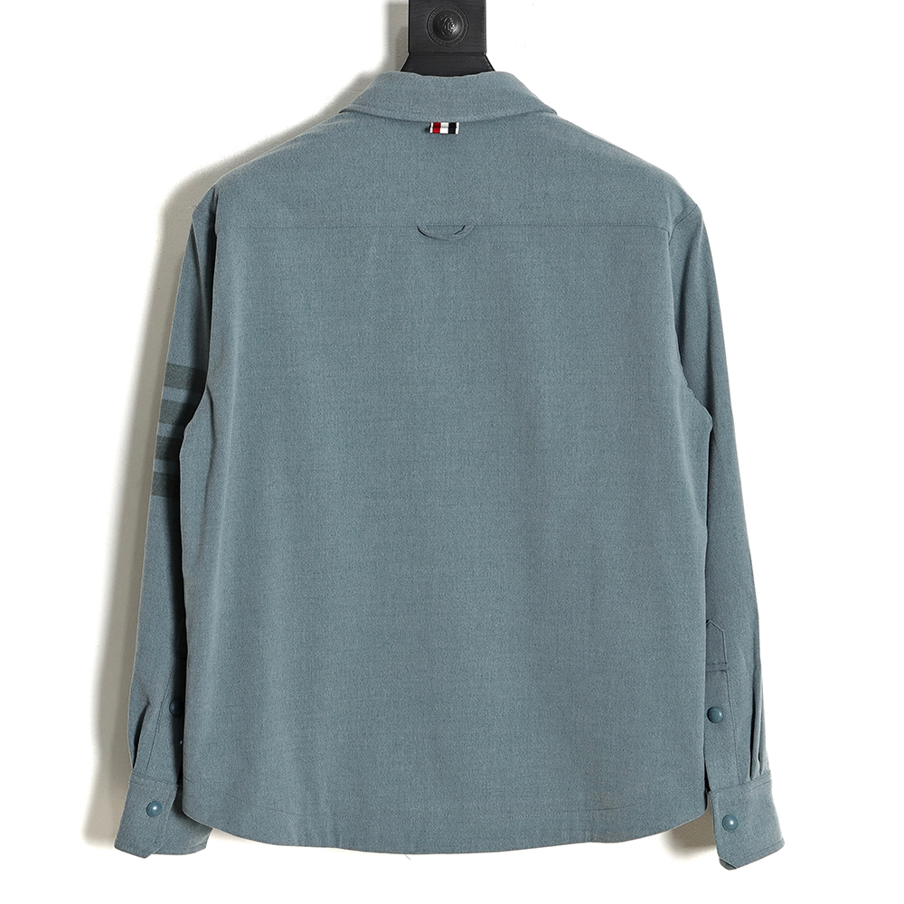 Thom Browne 23SS 4-Bar Smoked Flannel Long Sleeve Shirt Jacket