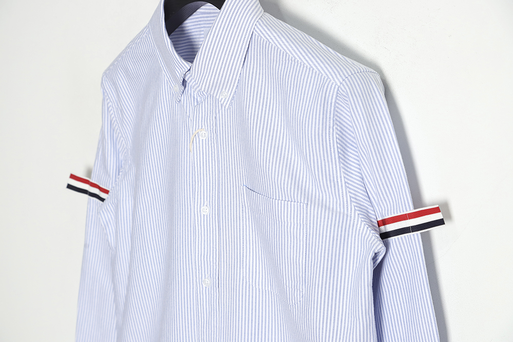 ThomBrowne Oxford Classic Cuff Striped Long Sleeve Shirt