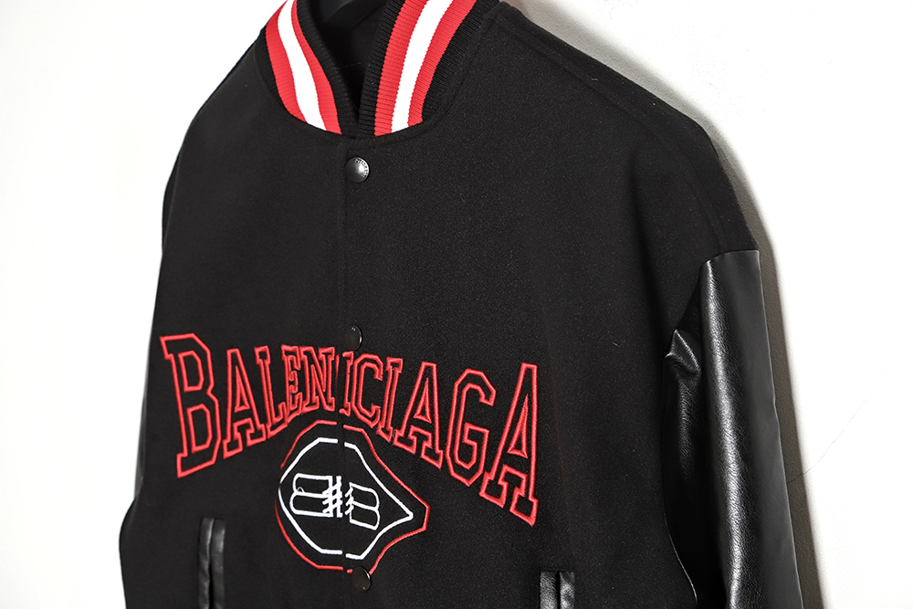 BALENCIAGA  monogram embroidered baseball jersey