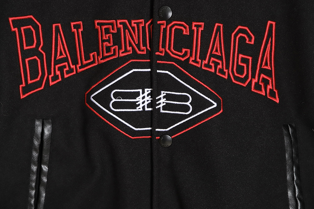 BALENCIAGA  monogram embroidered baseball jersey