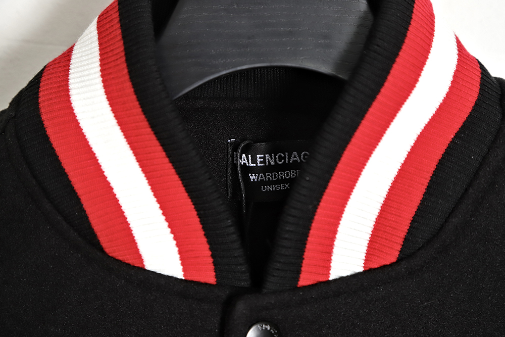 BALENCIAGA  monogram embroidered baseball jersey