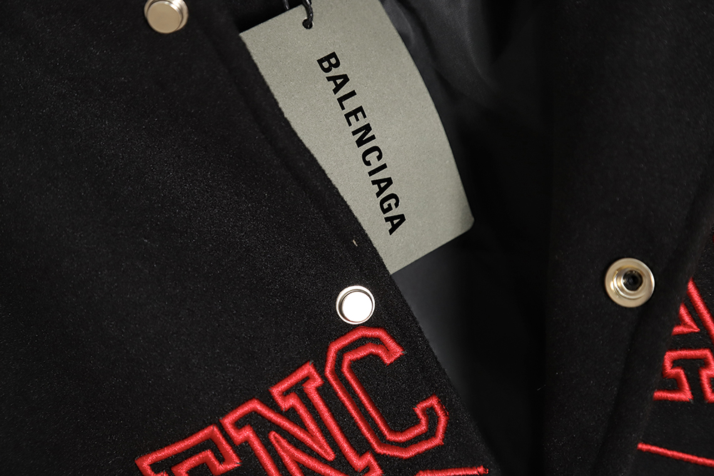 BALENCIAGA  monogram embroidered baseball jersey