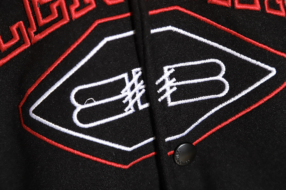 BALENCIAGA  monogram embroidered baseball jersey