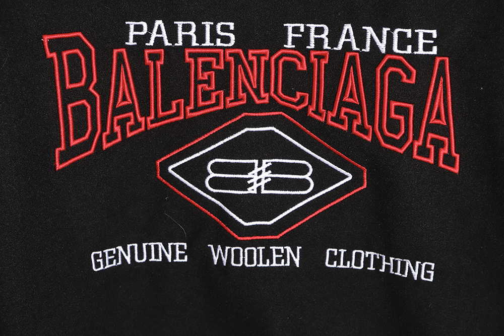 BALENCIAGA  monogram embroidered baseball jersey