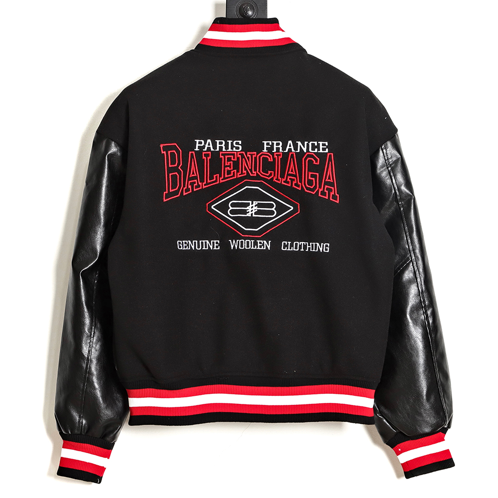 BALENCIAGA  monogram embroidered baseball jersey