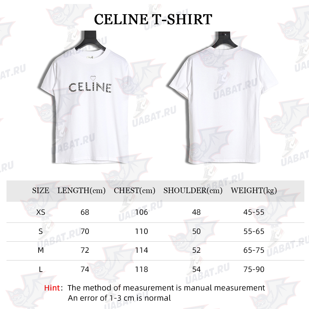 CELINE 22SS rivet heart letter short-sleeved T-shirt