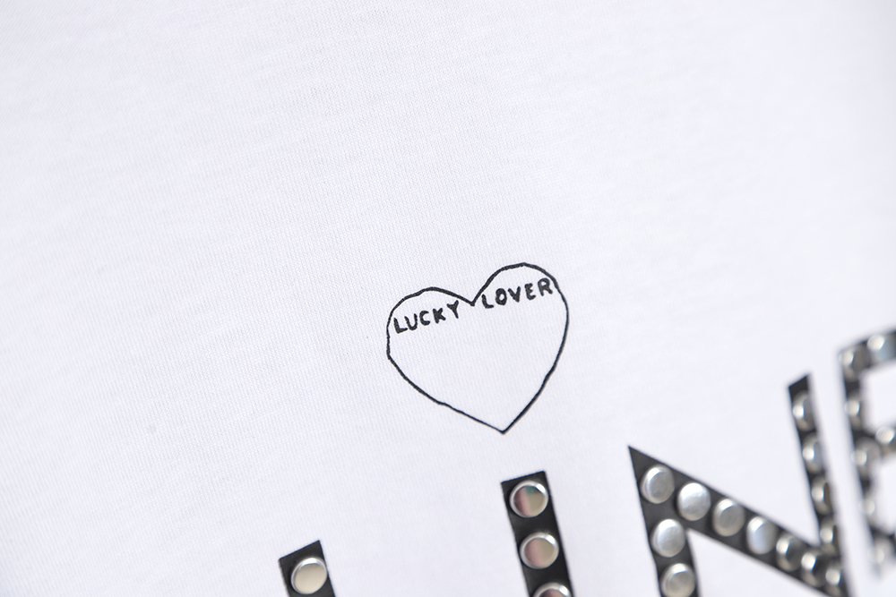 CELINE 22SS rivet heart letter short-sleeved T-shirt