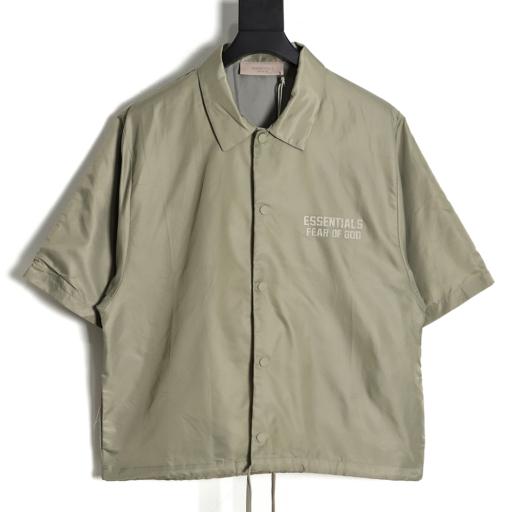 Fear of God FOG essential eighth season woven button-down short-sleeved shirt cardigan TSK2