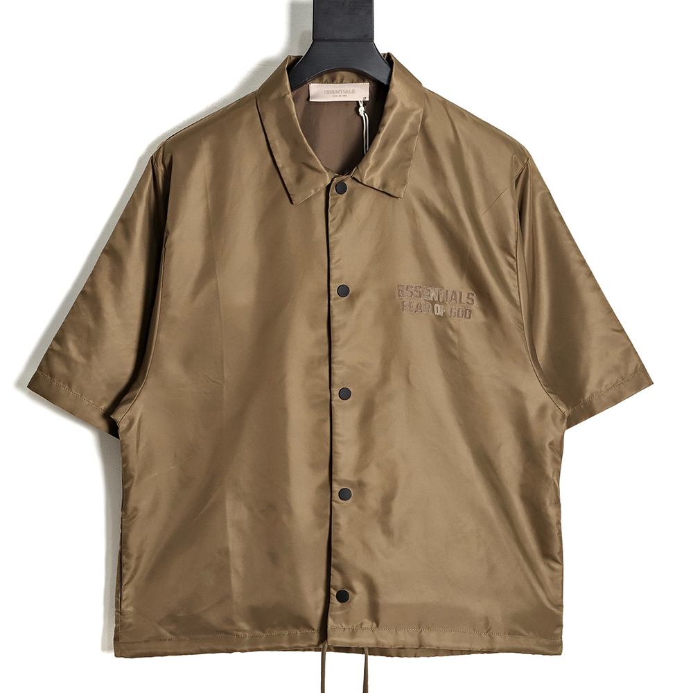 Fear of God FOG essential eighth season woven button-down short-sleeved shirt cardigan TSK3