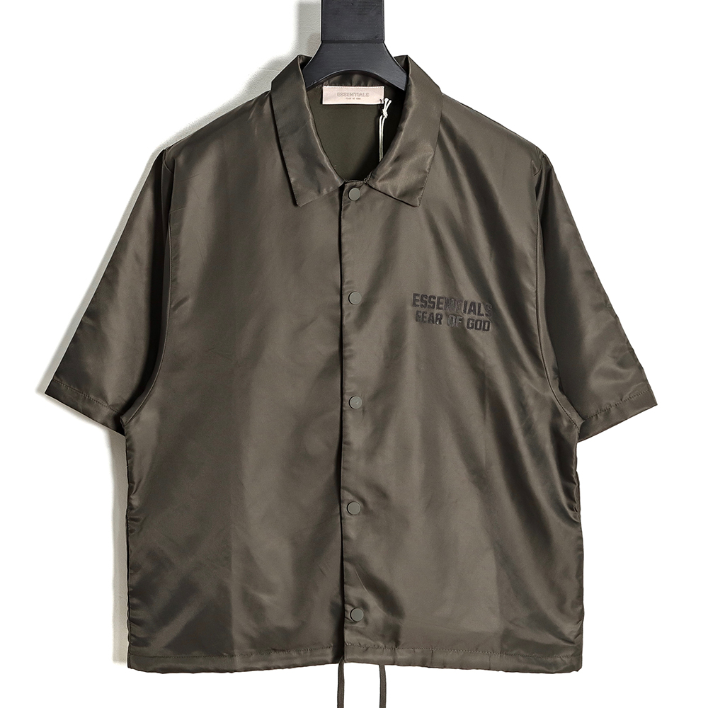 Fear of God FOG essential eighth season woven button-down short-sleeved shirt cardigan TSK4
