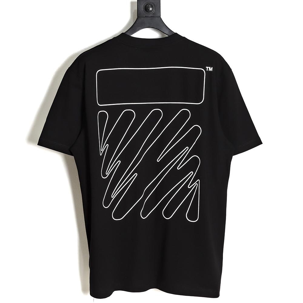 OFF-WHITE 23S Graffiti Brush Zebra Crossing Short Sleeves TSK1