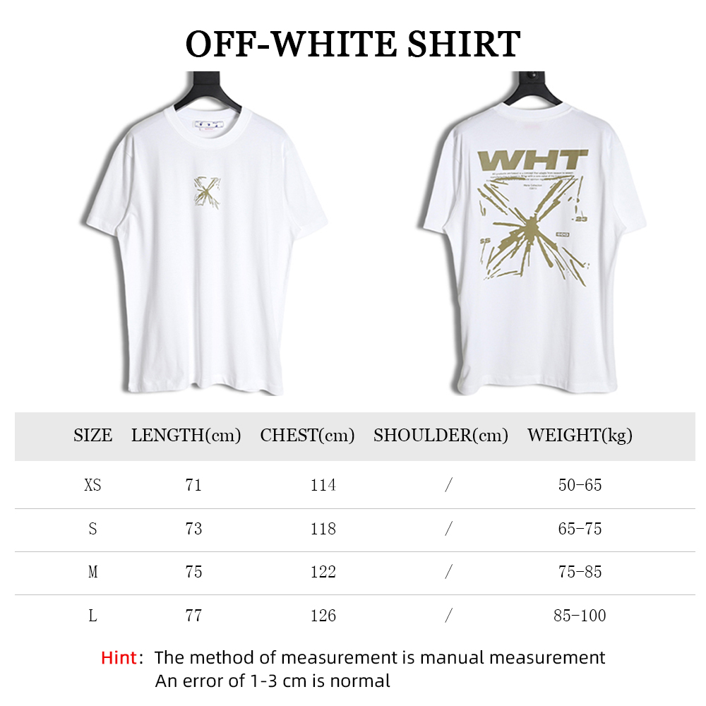 OFF-WHITE 23SS sketch splash ink arrow letter short sleeve