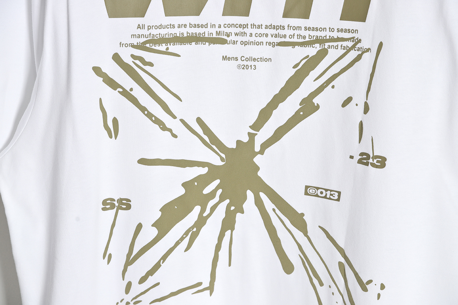 OFF-WHITE 23SS sketch splash ink arrow letter short sleeve