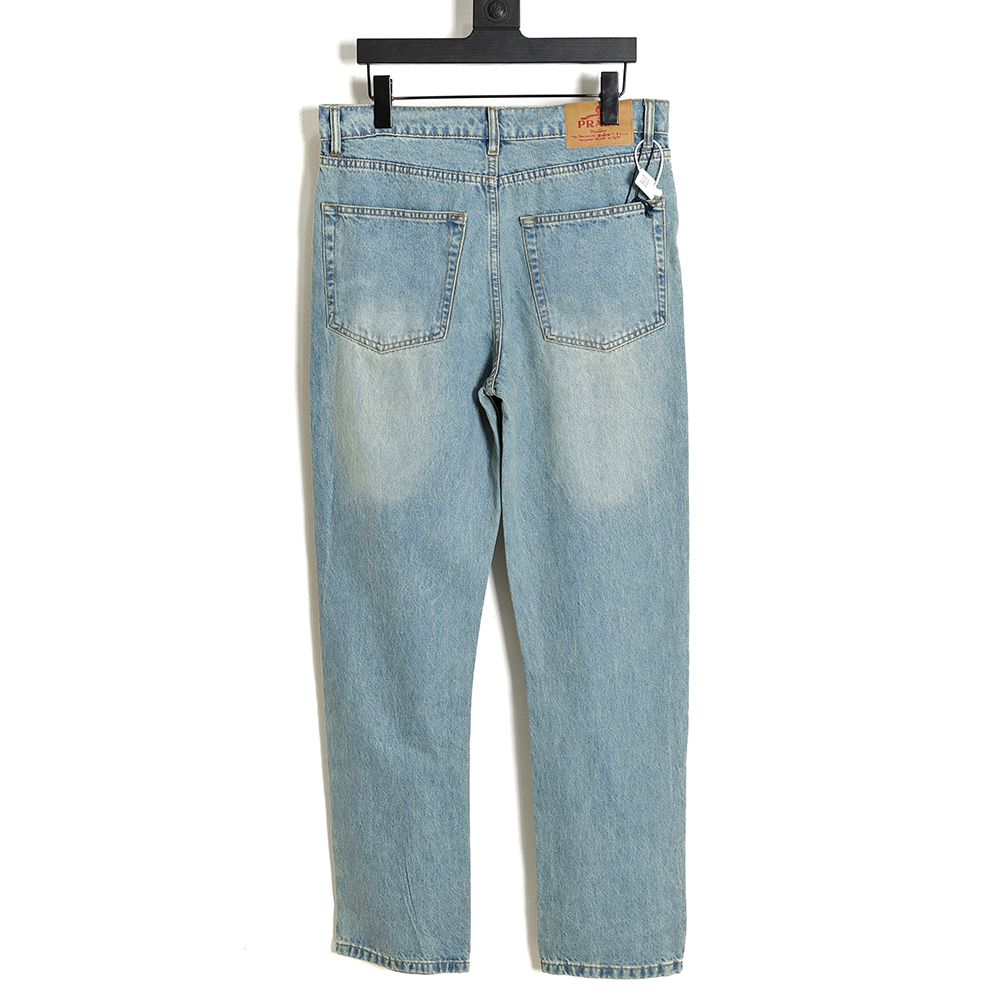 Prada 23SS Triangle Logo Washed Jeans