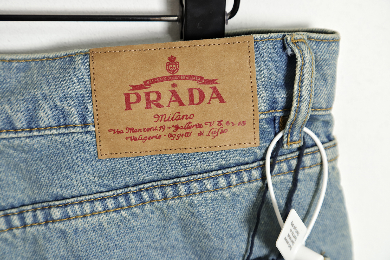 Prada 23SS Triangle Logo Washed Jeans
