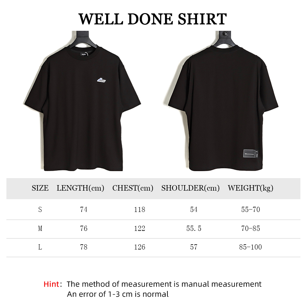 WE11 DONE 23SS Embroidered small label short-sleeved T-shirt TSK2