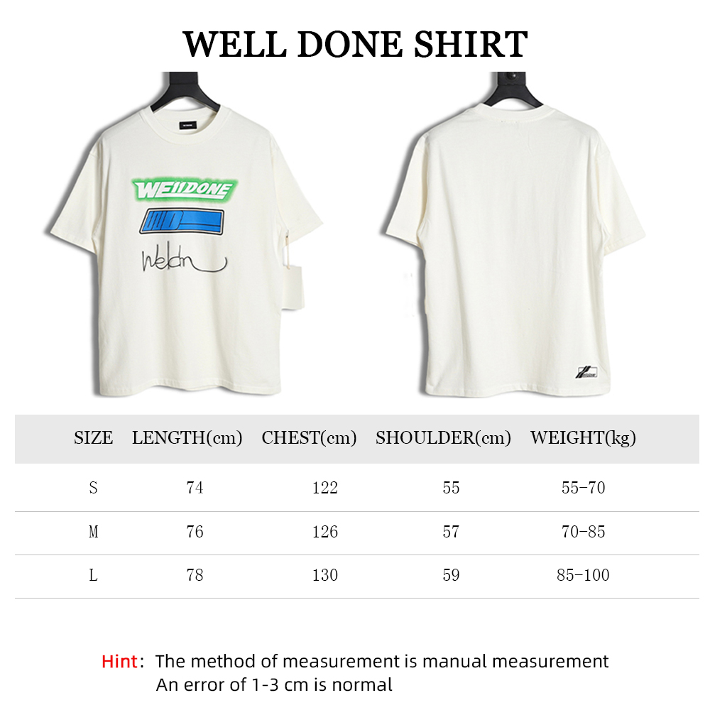WE11 DONE Signature Letter Print Short Sleeve T-Shirt
