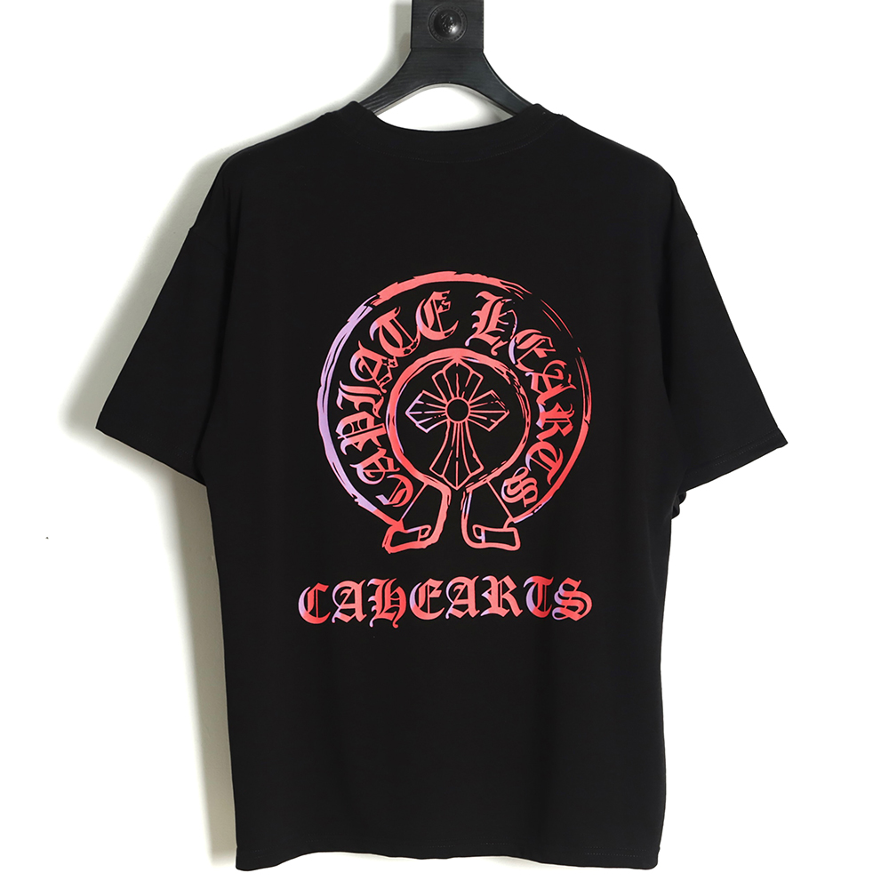Chrome Hearts CH Sanskrit print smudged short sleeves TSK1