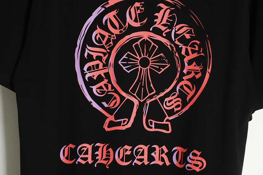 Chrome Hearts CH Sanskrit print smudged short sleeves TSK1
