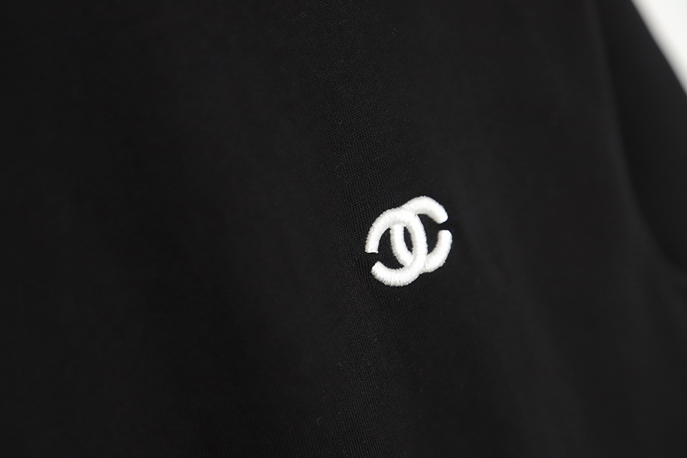 CHANEL 22ss double C embroidery short-sleeved T-shirt TSK1