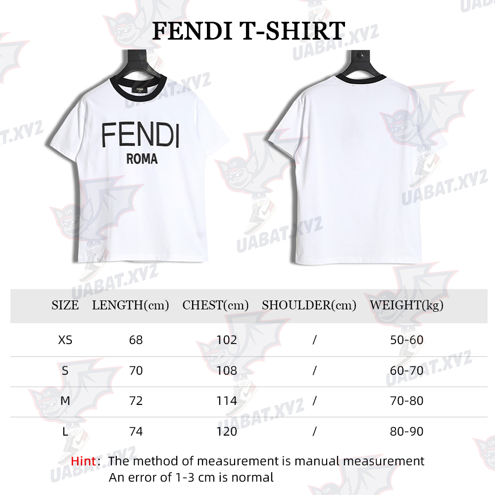 Fendi 23ss color block logo foam print short-sleeved T-shirt