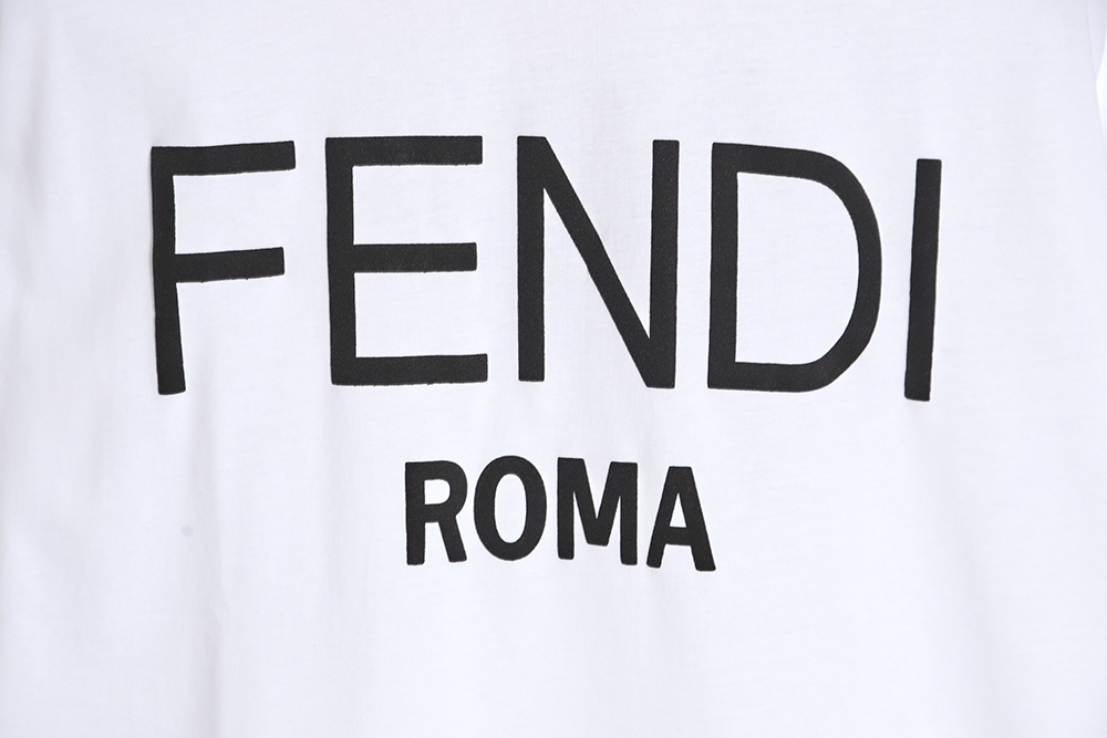 Fendi 23ss color block logo foam print short-sleeved T-shirt