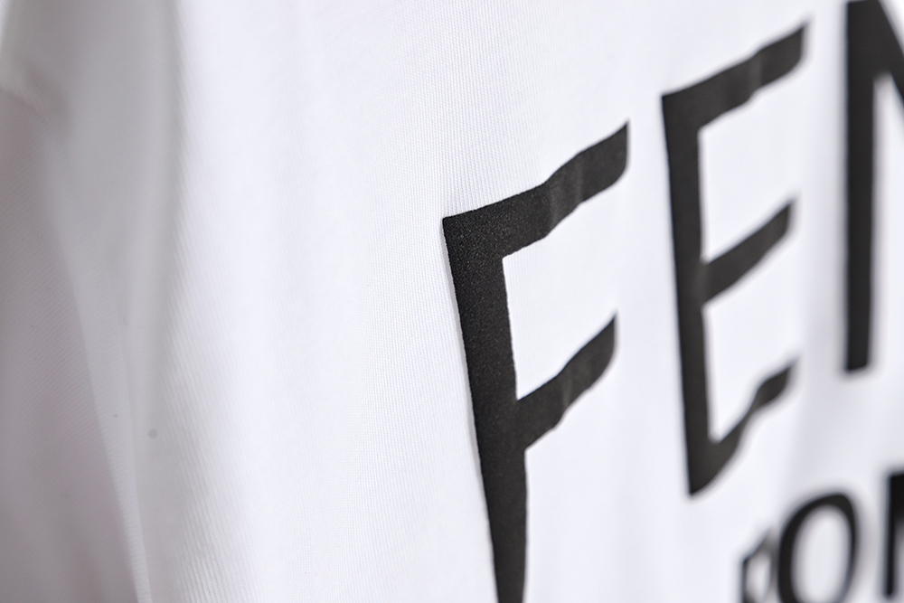 Fendi 23ss color block logo foam print short-sleeved T-shirt